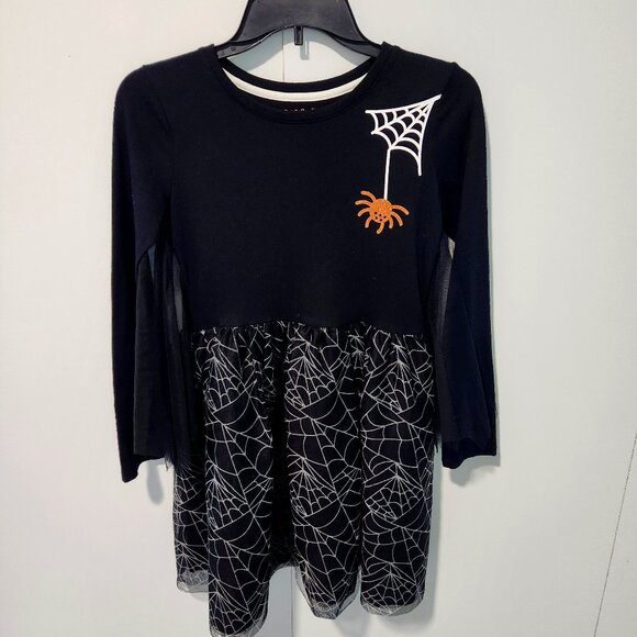 Cat & Jack Other - Cat & Jack Halloween Themed Long Sleeve Black Spider Web Dress - Large (10-12)